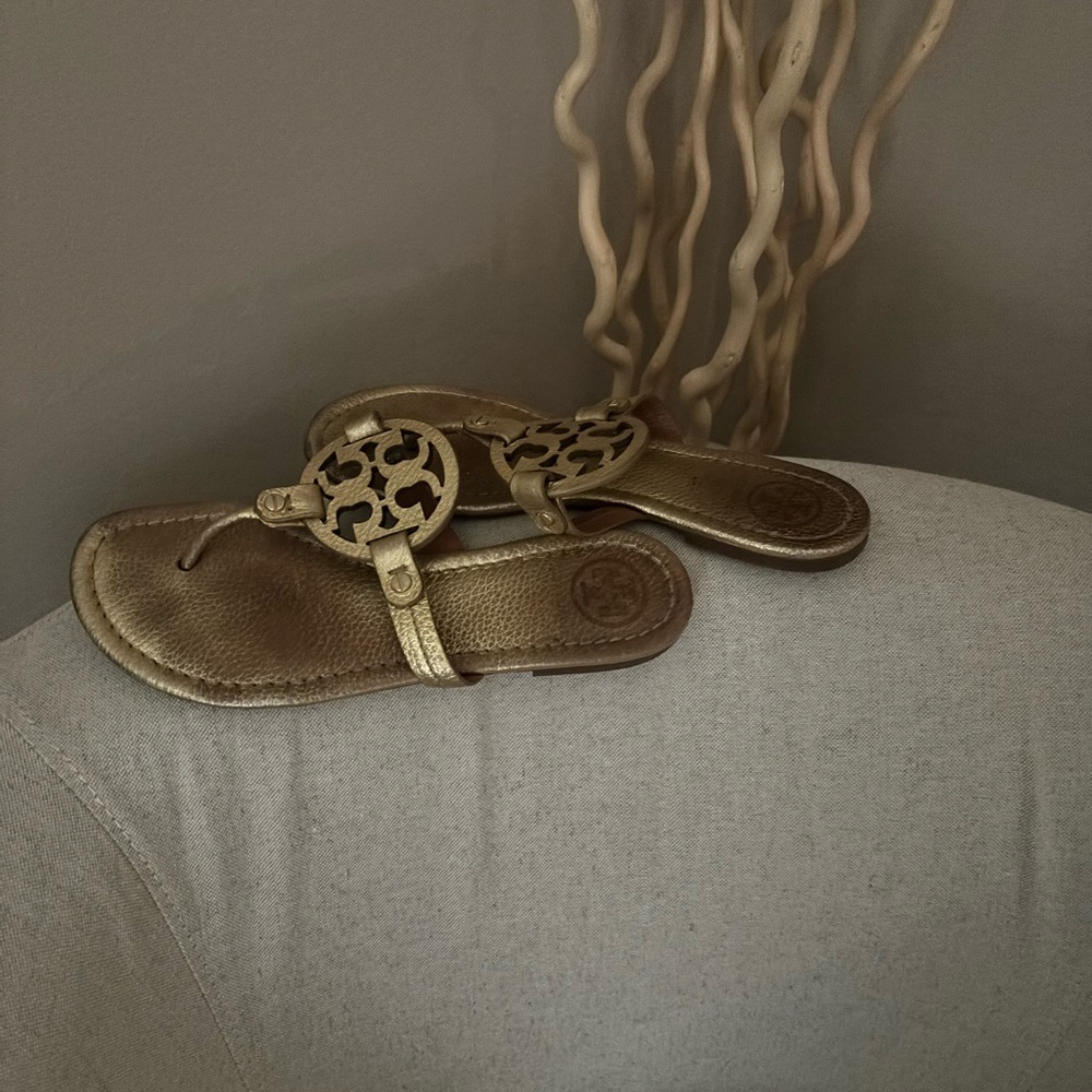 Tory Burch Miller Gold Sandals 7.5